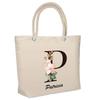 Beach Bag - PLANETEE - Insulated Patricia Letter Flower - Cotton - Printed In France - Large Capacity