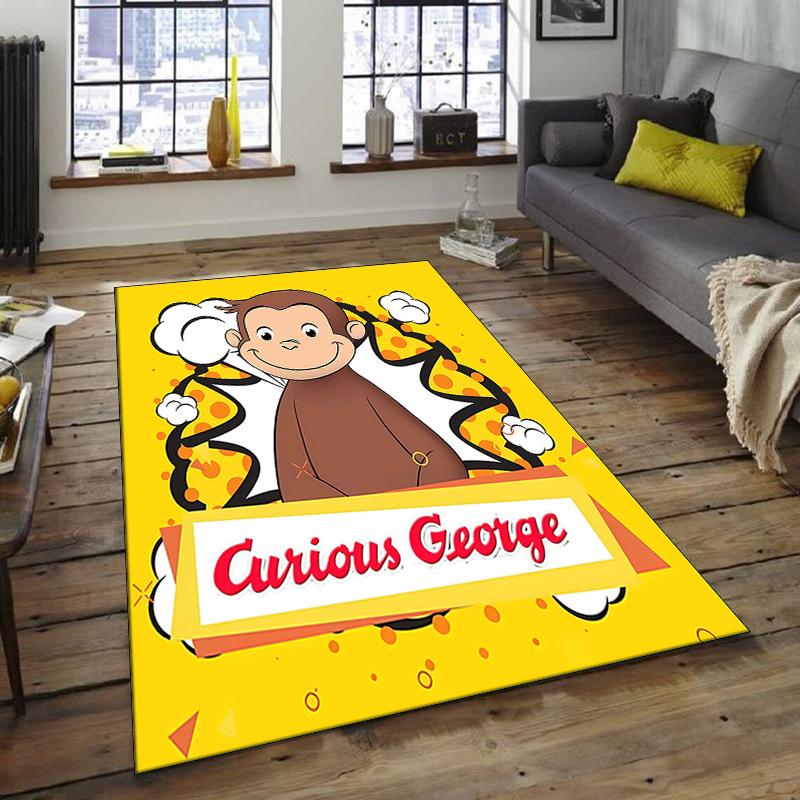 1pc Curious George (4) Design Area Rug - Non-Slip, Soft & Cozy Floor Mat for Living Room, Bedroom, Office - Indoor/Outdoor Decorative Carpet
