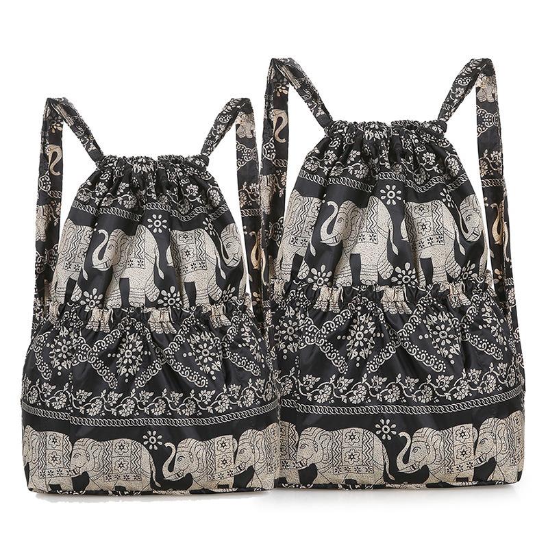 

Сумка-мешок на шнурке, большая вместимость, рюкзак, женская складная портативная сумка для покупок, женский рюкзак для путешествий на открытом воздухе large