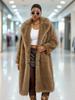 European & American Women's Long Faux Fur Lapel Coat - Autumn/Winter Collection, Hot-Selling Outerwear.