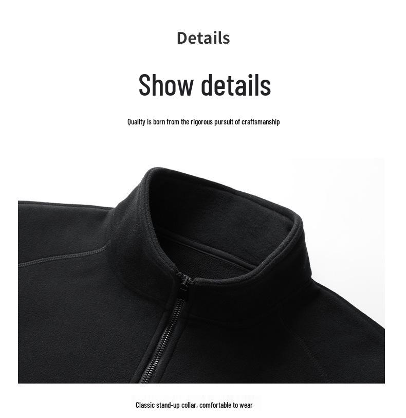 Pánská trendy fleecová mikina se stojáčkem, L-9XL, na podzim/zimu