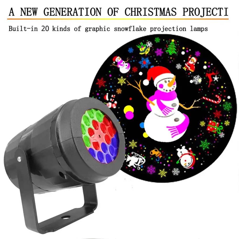 Christmas Projector LED Fairy Light Indoor Decor USB Power Snowflake Xmas Projection Lamp for Bedroom New Year Party Home Decor