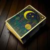 Handmade Leather Moonlight Forest Journal – Mystic Night Sky Design with Deckle Edge Vintage Paper, 5x7” Artisan Notebook 200 Pages