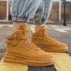 Men's 2024 Autumn/Winter High-Top Casual White Sneakers - Retro Korean Style, All-Match, Thick Sole