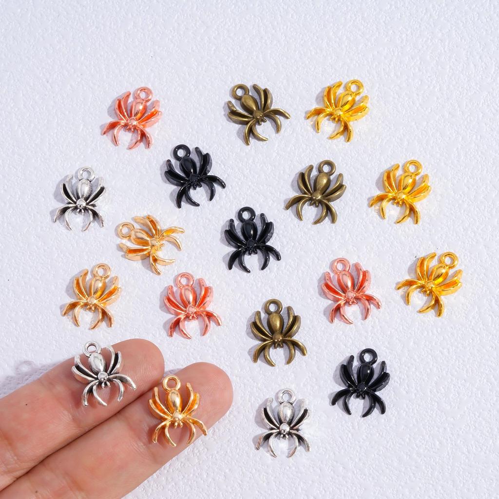 Multi-Color Halloween Spider Pendant - Retro Alloy Jewelry Necklace & Earring Accessory