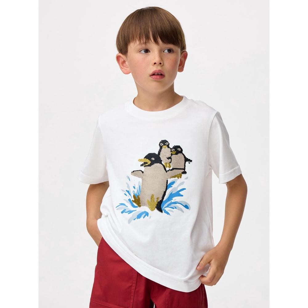 Gu By Uniqlo Kids  Unisex  Sequin T  penGuin  +e