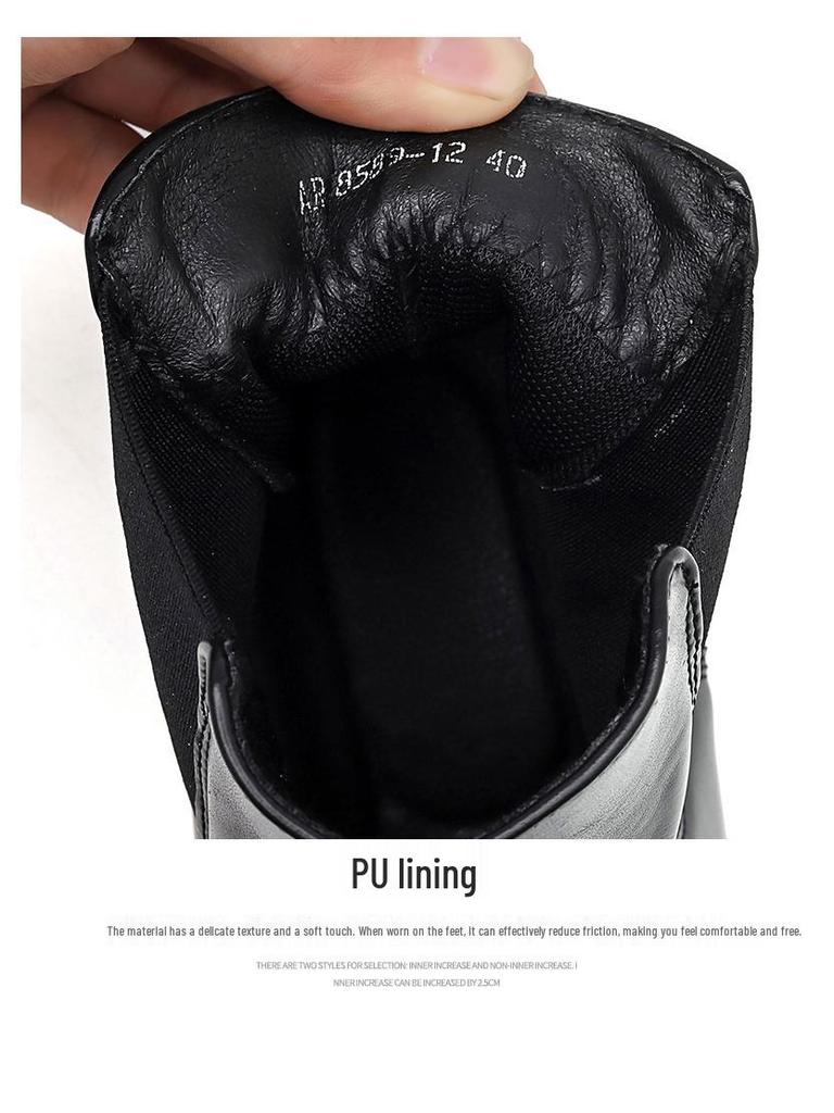 Men's Red Leather Pointed Toe Slip-On Chelsea Boots - High-Top Casual Martin Style, Plus Sizes Available