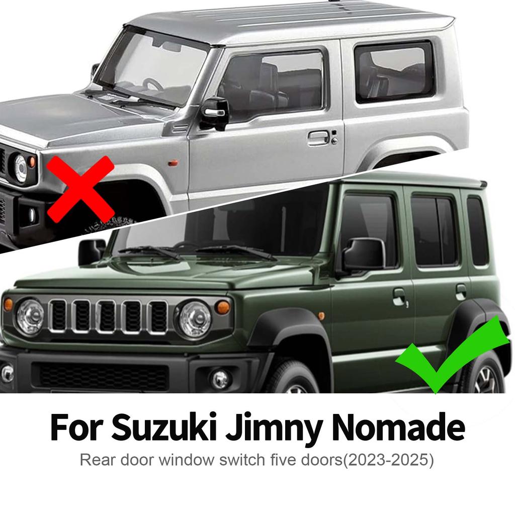 For Suzuki Jimny 5-Doors Nomade 2023 2024 2025 ABS Carbon Fiber Glossy Black LHD RHD Car Rear Door Window Switch Sticker