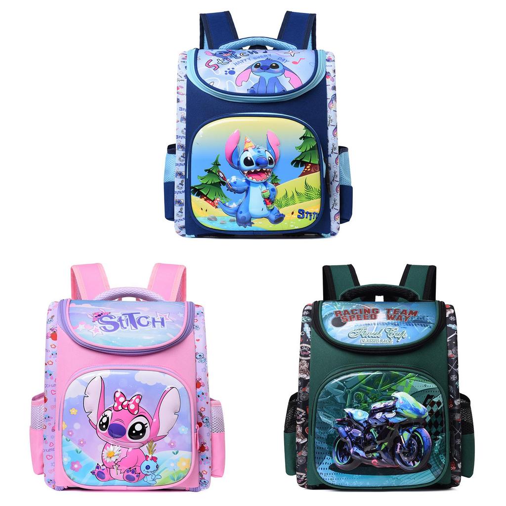 Spider Man Kuromi Stitch Angel Labubu Backpack With Durable Oxford Fabric For Preschool Kids