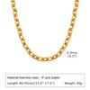 Collane Moda Acciaio Inossidabile Catena Fatta a Mano Collana Grossa Donna Oro 18K