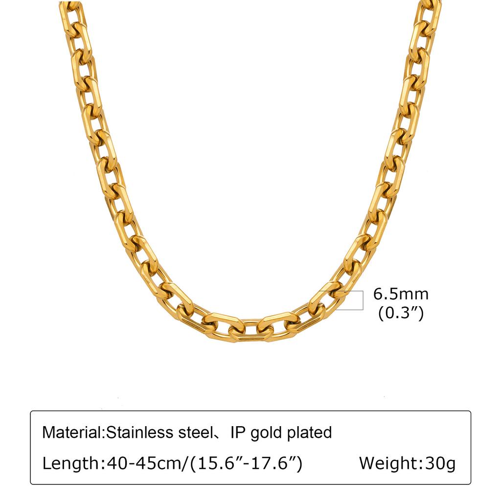 Collane Moda Acciaio Inossidabile Catena Fatta a Mano Collana Grossa Donna Oro 18K