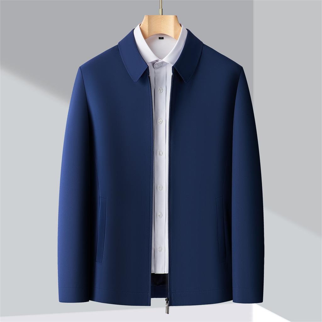 Men's Lapel Jacket Spring and Autumn Middle-aged and Elderly Business Dress Dad High-end Casual Jacket