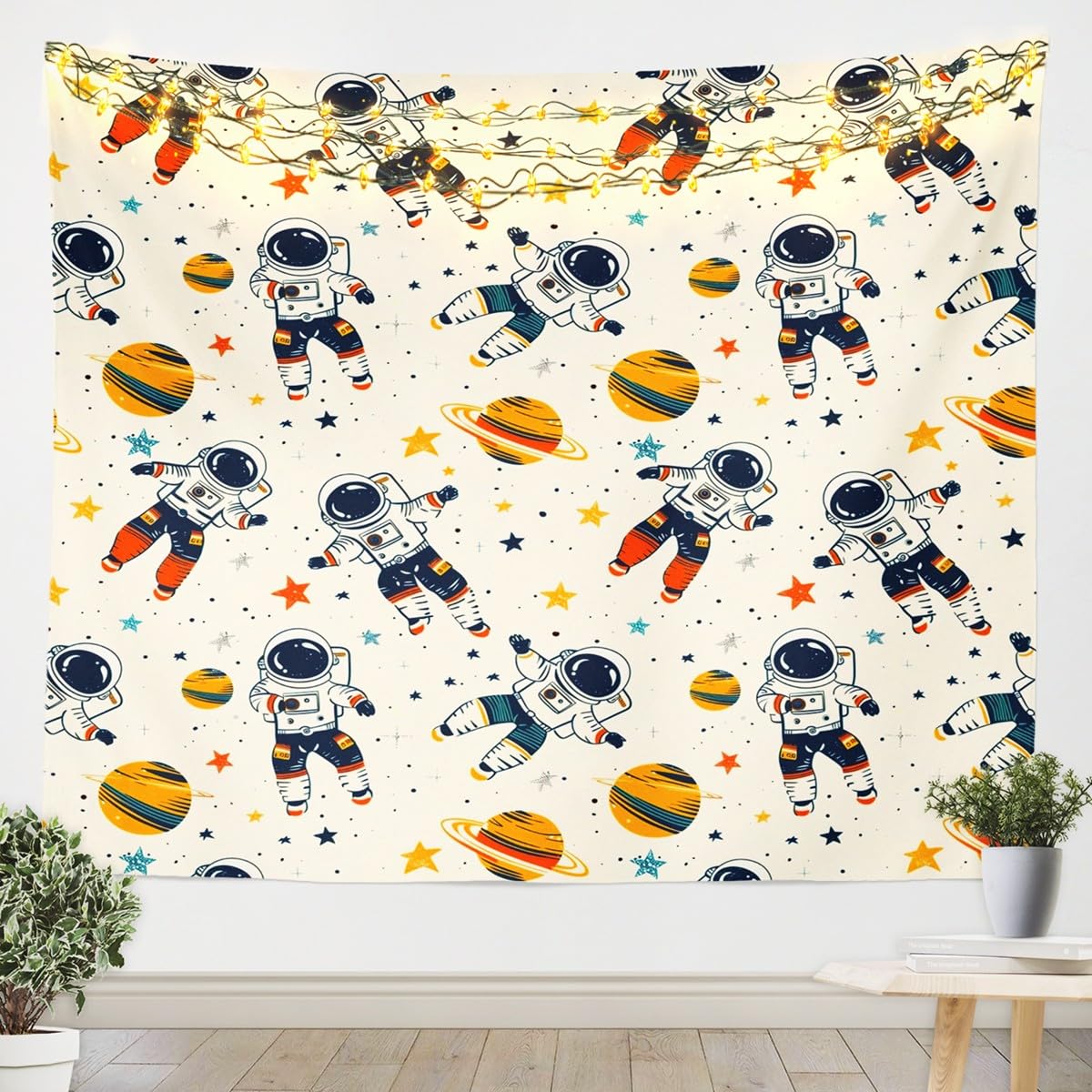 Astronaut Space Rocket Tapestry Outer Space Tapestry Wall Hanging For Kids Boys Girls Cosmonaut Spaceman Wall Tapestry Universe 70x100CM
