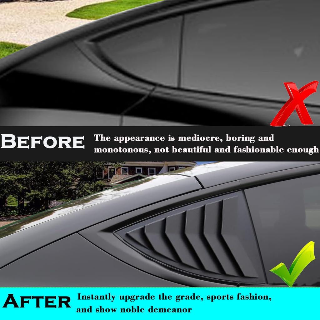 Yhcdsea For Model Y Side Window Louver Cover Sport Style For Tesla Model Y    2024 2025 Accessories (Matt Black)