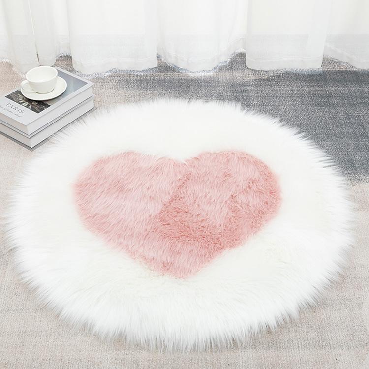 Heart Shaped Carpet Fluffy Round Carpet for Living Room Floor Mats Fluffy Wool Rug Children Bedroom Decorative Fur Area Rugs