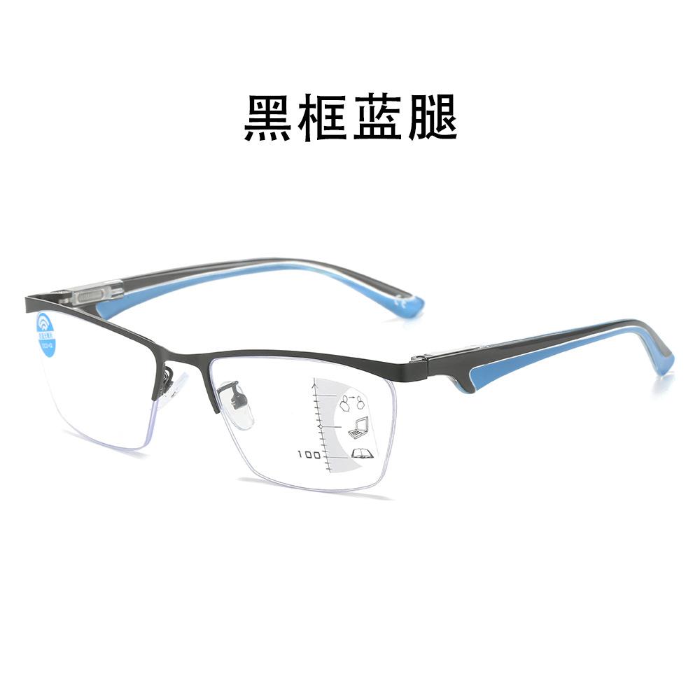 

Half-Frame Multi-Focus Reading Glasses Anti-Blue Light Far And Near Reading Glasses Middle-Aged And Elderly Reading +100