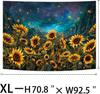 Sunflower Tapestry Galaxy Space Tapestries Starry Sky Nature Landscape Tapestries Wall Hanging for Room