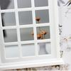 White Miniature Doll House Window Frame With Panels For Customizable Doll Accessories