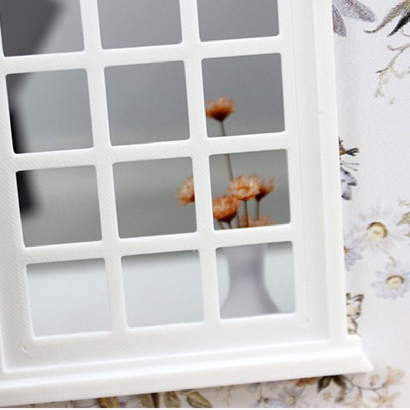 White Miniature Doll House Window Frame With Panels For Customizable Doll Accessories