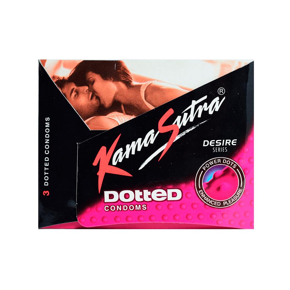Spot kondomer (3 stk), Stiplede kondomer, Kamasutra