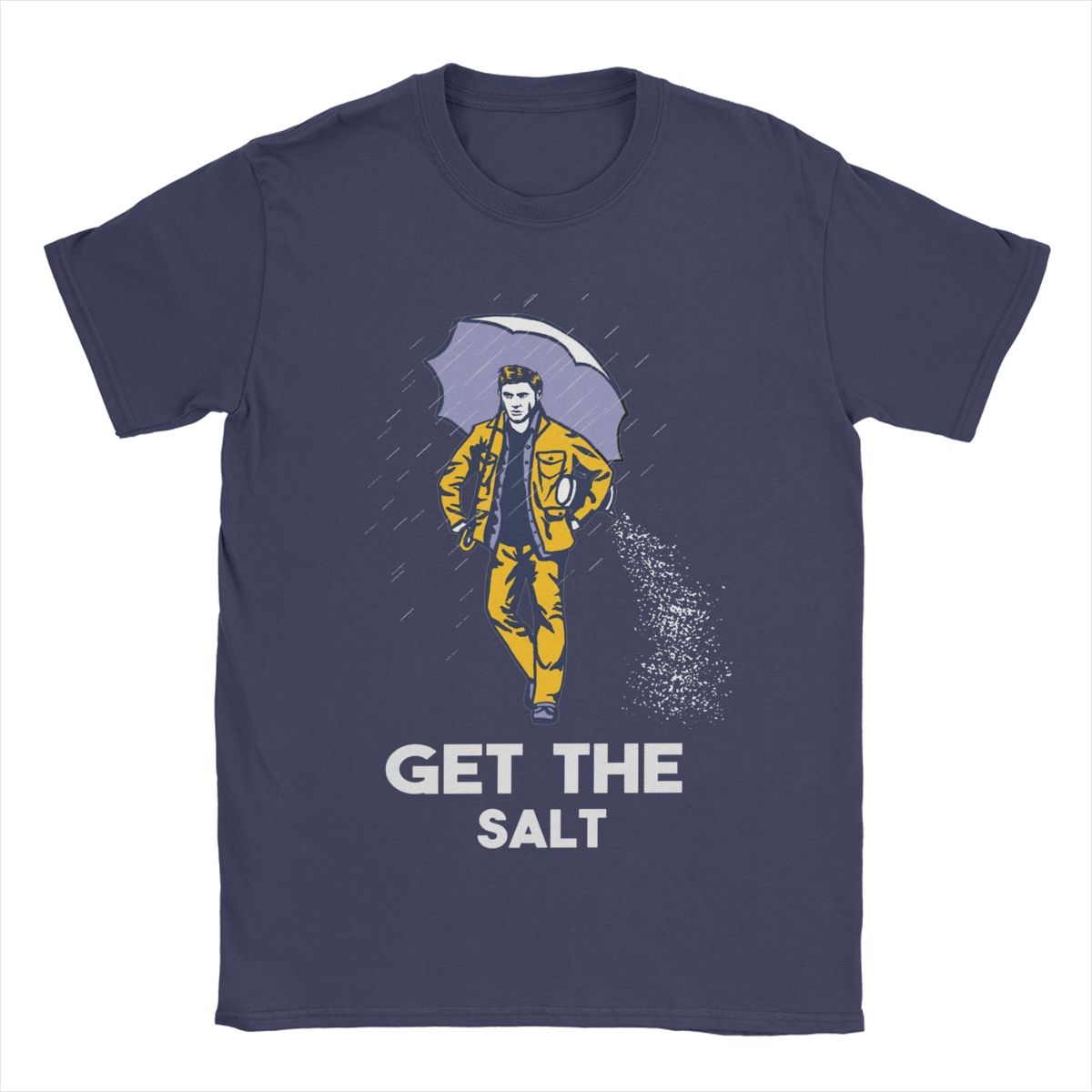 

Получите мужскую футболку The Salt Supernatural, винтажную футболку из сериалов, футболки с коротким рукавом из чистого хлопка, новое поступление одежды XXXXXL темно-синий