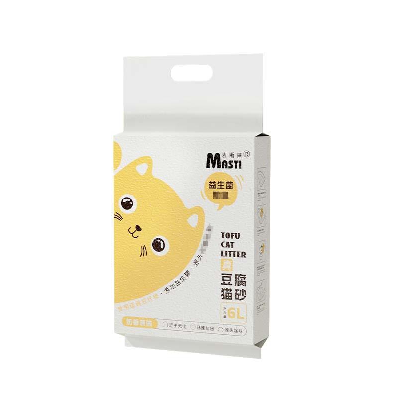 Plant Tofu Cat Litter Probiotic Deodorizing Sand 2kg Bag for Adult Cats and Kittens Low Dust Absorbent Can Be Rinsed with Pea Cat Litter
