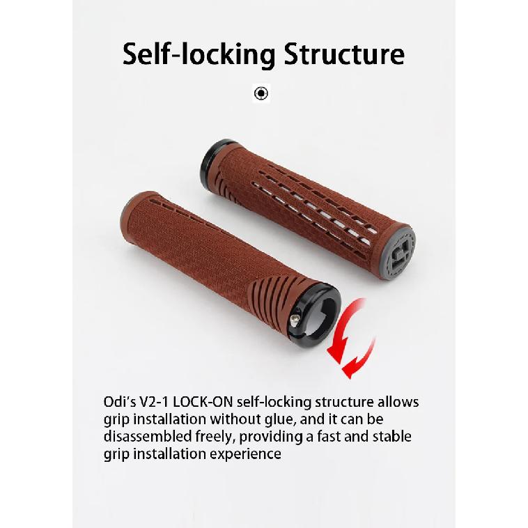 ODI Lock on Bike Grips Carbon Fiber Silicone Lightweight Bike Grips Non-slip Shock Absorption Comfortable Grip Bicycle Accessory