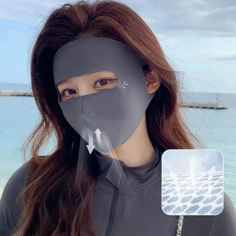 2026 Hyaluronic Acid Summer Full Face Sun Protection Mask Women's UV Shield Breathable Face Cover
