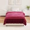 Non slip Artificial Rabbit Fur Blanket Olite Burgundy Red