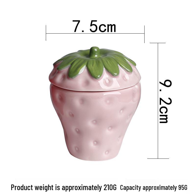 Cross-border Creative Soy Candle Jar, Strawberry Scent, Blue Ceramic Holder.