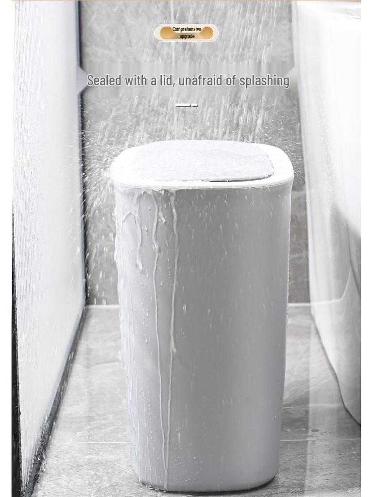 High-Value Slim Flip-Top Trash Can for Bathroom or Kitchen