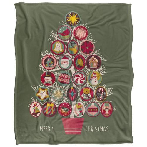 JQ Licensing Silky Christmas Ornaments Supersoft Blanket