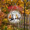 UV Printed Suncatcher Halloween Scary Bat Pumpkin Acrylic Jigsaw Puzzle Suncatcher, Stained Glass Style Unique Sun Catcher Gift Window Hanging