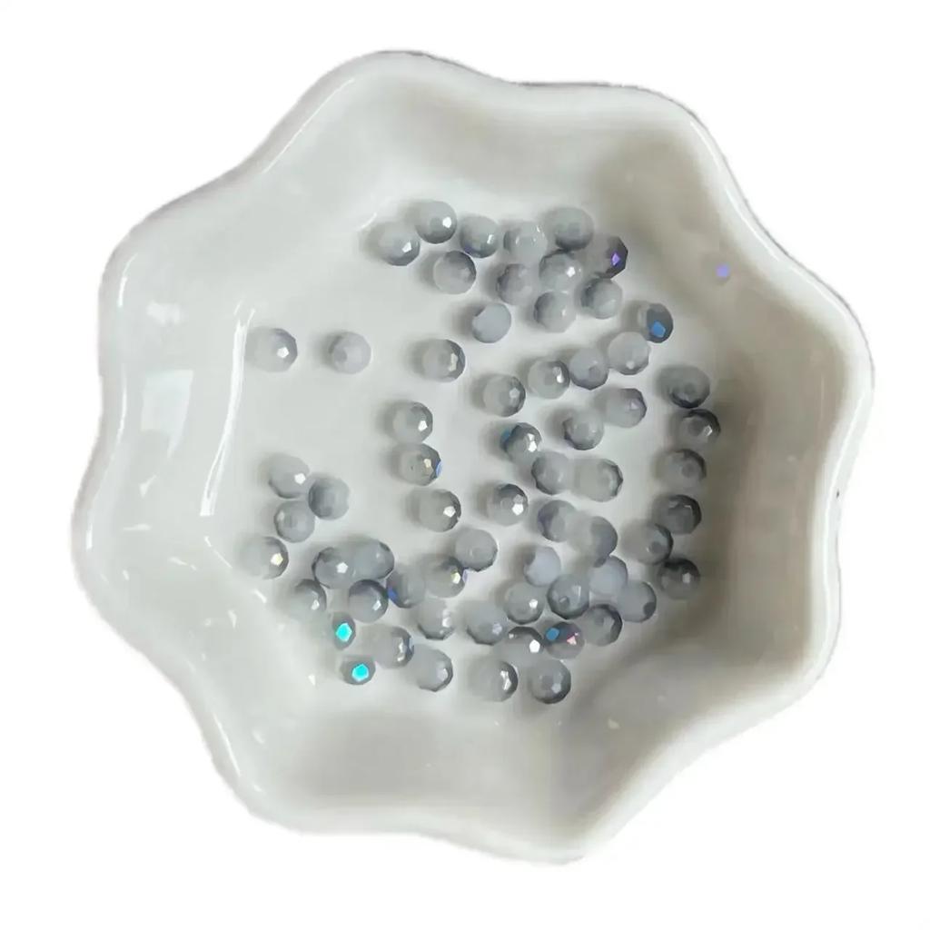 100pcs Czech Rondelle Crystal Beads AB Color Faceted Glass Beads Loose Spacer Beads for Jewelry Making DIY Necklace Accessories