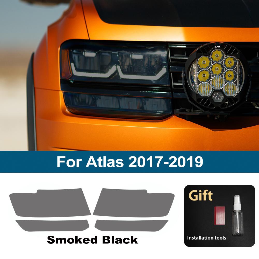 

Smoke Black Pre Cut Car Headlight Protective Film For Volkswagen Atlas 2017-2019 Anti-Scratch High-Gloss Auto Vinyl Wrap Film For Atlas 17-19 SMK