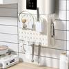 Without Drilling Pipe Cover Wall Mounted ABS Panel Bathroom Kitchen Storage Rack With Strong Adhesive Backing Use