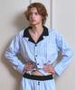 [VINAJ] Jenny Stripe Pajama Shirt (Baby Blue) [Shipped from Korea] 100% Authentic