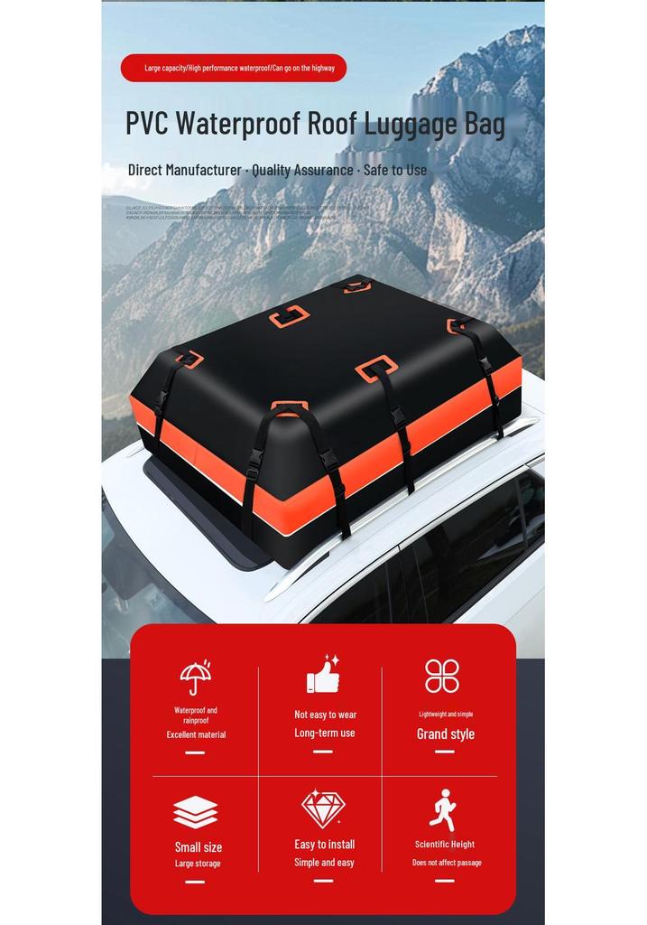 High-End Waterproof Car Roof Storage Bag for Outdoor Travel and Self-Driving