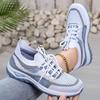 Women's Plus Size Lightweight Casual Sneakers - Gradient Color-Blocking Striped Design, Soft PVC Sole & Bre… More