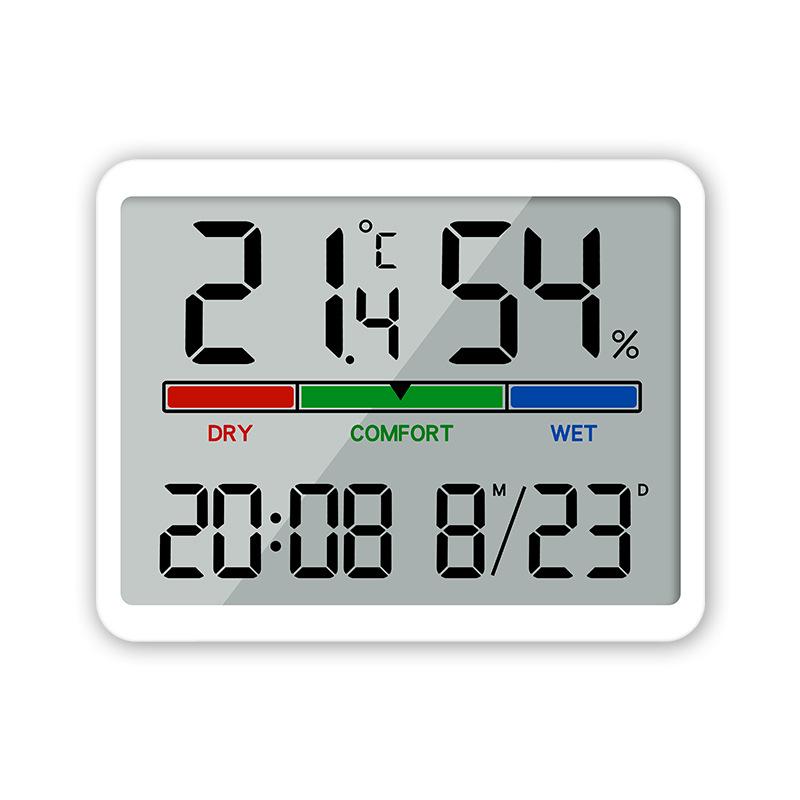 Color Screen Temperature and Humidity Meter Clock Multifunctional Large Screen Indoor Household Electronic Alarm Clock Thermometer