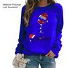 Sweatshirt Jumper Loose Fit Thick Autumn Winter Shiny Wine Cup Print Christmas Sweatshirt for Home