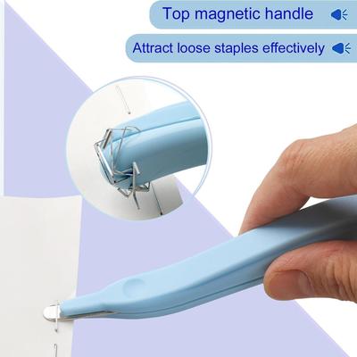 1pcs Flat Staple Remover Push Style Portable Magnetic Staples Removal Tool for Office School Stationery