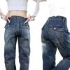 Washed retro jeans men's trend fashion personality handsome trousers men's clothing American versatile loose casual pants