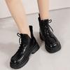 New Women Ankle Boots Autumn Winter Platform Lace-up Fashion Women Punk Boots Thick Sole Combat Boots