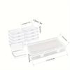Small Rectangular Transparent Plastic Storage Box with Lid for Card Handicrafts Learning Supplies Screws & Batteries Clear