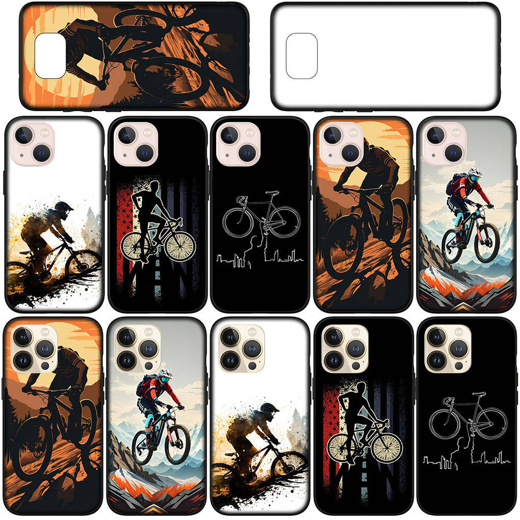 For Samsung Galaxy S25 S24 S23 iPhone 17 16 15 Xiaomi Redmi Note 14 13 12 11 Plus Pro Max XR A37 A57 Phone Case Mountain Bike Cycling Art OPPO Huawei