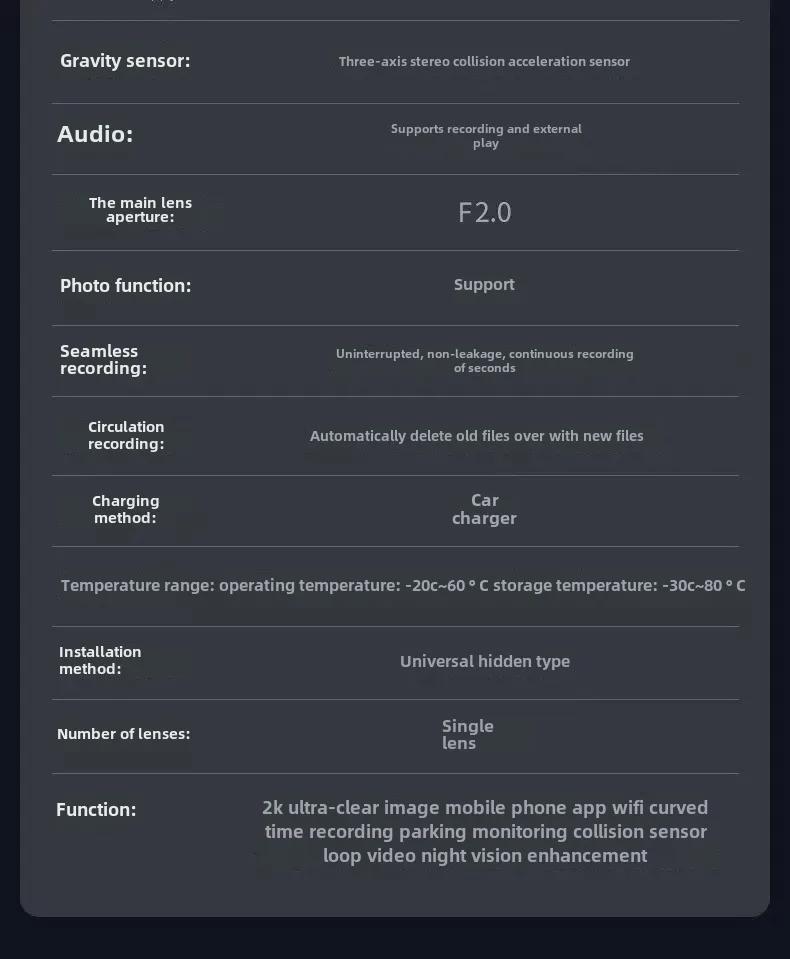 HD Dual-Lens WiFi Dash Cam with Night Vision & Mobile Connectivity