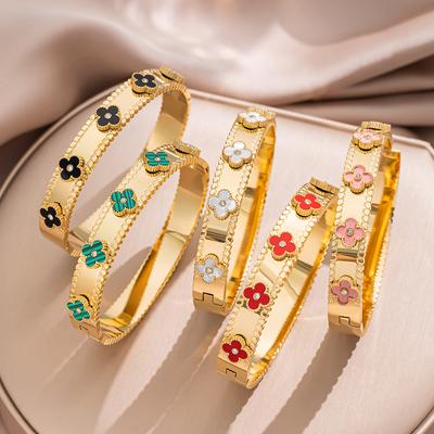 Stainless Steel Bracelet That Does Not Fade, High-end Clover Bracelet for Girls