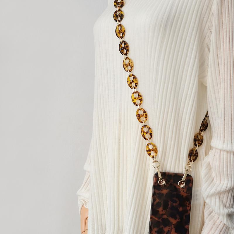 New Phone Accessory Cellphone Parts Chain Anti Lost Universal Cute Metal Shoulder Neck Crossbody Phone Strap Case Holder Chains