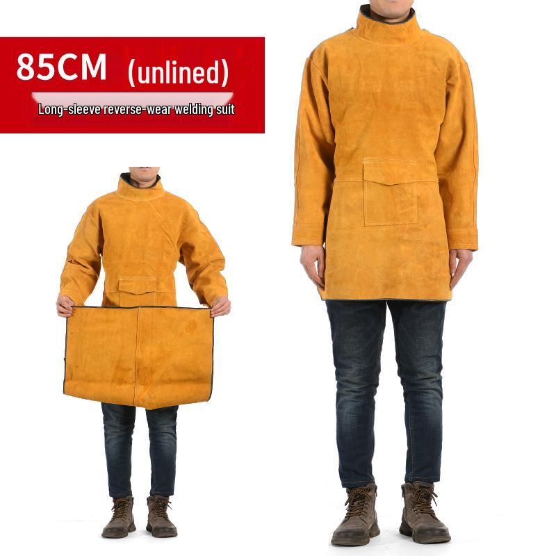 

Термостійкий зварювальний фартух зі шкіри корови з розділеними штанинами